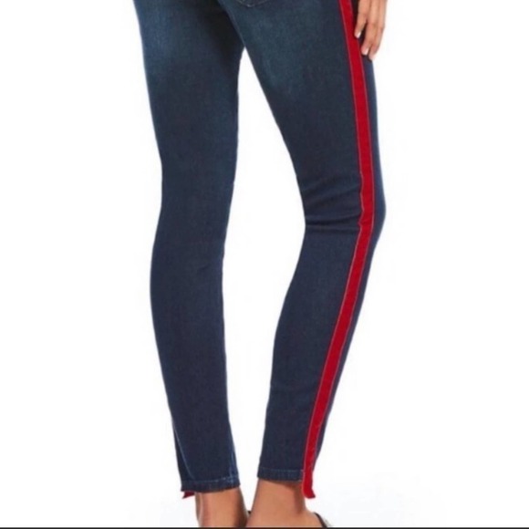 Kut Connie Medium Blue with Red Side Stripe Skinny Ankle Jeans Size 6 - Picture 3 of 16